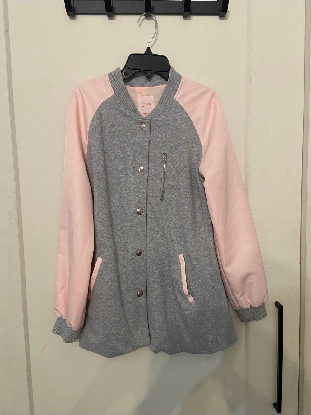 Candies women’s Pink & Gray Bomber Jacket